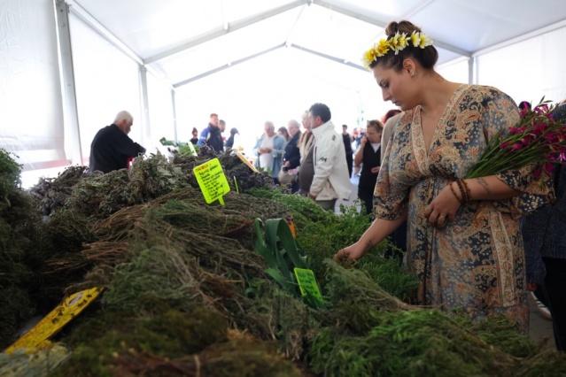 Başkan Denizli konuşmasının ardından Mehmet Yalçınkaya’ya, Alaçatı Ot Festivali’nin sürdürülebilirlik yaklaşımını simgeleyen plaket takdim etti.