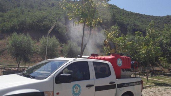 Bu bilgiye istinaden ilimiz sınırlarında bulunan tüm mahallelerde tedbir amaçlı Dünya Sağlık Örgütü’nün onayladığı aktif maddeli biyosidal ürünler kullanılarak, tüm hayvan barınaklarında rezidüel (kalıcı) uygulama ve gübrelik alanlarda larvasit uygulaması yapılmış olup; uygulamalarımız periyodik program dahilinde devam edecektir” denildi.