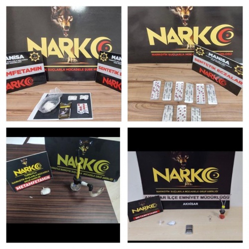 Manisa İl Emniyet Müdürlüğü Narkotik Suçlarla Mücadele Şube Müdürlüğü Turgutlu
ve Akhisar İlçe Narkotik Büro Amirliği görevlilerimizce Uyuşturucu veya Uyarıcı
madde ticareti yapan nakleden ve kullanan şahıslara yönelik yapılan sokak ve analiz
çalışmaları kapsamında;
✔️ 15 parça halinde 79,81 gram metamfetamin maddesi,
✔️ 191 adet sentetik ecza hap,
✔️ 1 adet hassas terazi,
✔️ 1 adet Uyuşturucu içme aparatı,
✔️ Uyuşturucu madde sarımında kullanılan alüminyum folya,
Ele geçirilmiş, 8 şüpheli gözaltına alınmıştır. Gözaltına alınan şüpheliler
09.10.2023 günü mevcutlu çıkarıldıkları adli makamlarca;
1- M.Ö.(28)
2- İ.Ö.(35)
3- D.E.(28)
4- İ.G.(21)
5- D.E.(48)
6-G.Y. (17)
7-Y.Ç.(33)
Olmak üzere toplamda 7 şahıs TUTUKLANMIŞTIR. 1 şahıs ise Cumhuriyet
Savcılığınca işlemleri sonrası serbest bırakılmıştır.
Manisa halkının huzur ve güvenliği için Manisa Emniyet Müdürlüğü olarak suç
ve suçlularla mücadelemiz aralıksız devam edecektir.