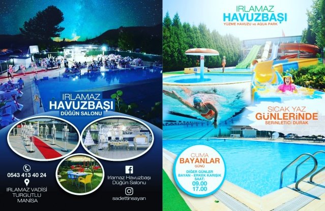 Sıcak yaz günlerinin serin adresi IRLAMAZ HAVUZBAŞI  tesislerinde yapacağınız organizasyonlar için  işletmenin 0 543 413 4024  aramanız yeterli.
Irlamaz Havuzbaşı koronavirüse karşı hijyen kuralları ve sosyal mesafe düşünülerek yaptığı organizasyonları ve yerleşim sistemiyle gönül rahatlığıyla gidebileceğiniz özel bir mekan olma özelliği de taşıyor.