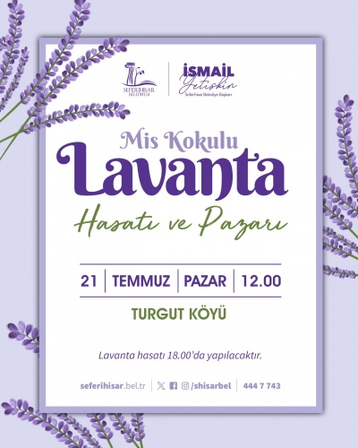 21 Temmuz Pazar günü saat 12.00’da Turgut Köyü’nde başlayacak şenlik muhteşem etkinliklere sahne olacak. Şenlikte Seferihisar Belediyesi Bando Ekibi ve Dilek Güney Ritim Grubu konser verecek.