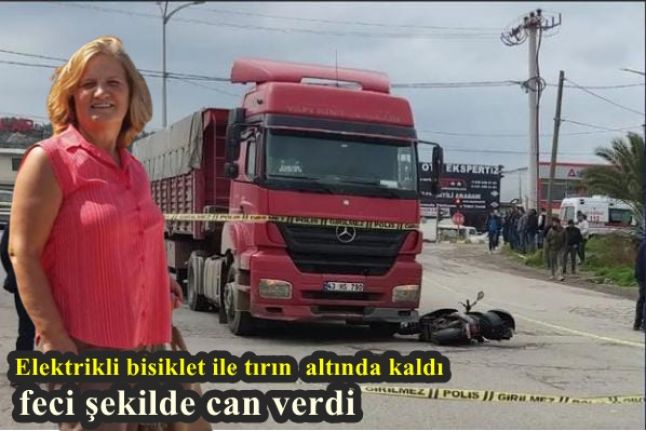 Elektrikli bisiklet ile tırın  altında kaldı , feci şekilde can verdi