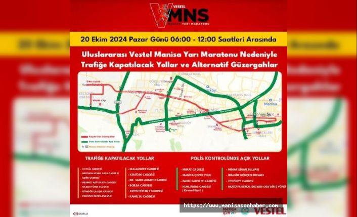 3. Uluslararası Vestel Manisa Yarı Maratonu için Trafik Düzenlemesi
