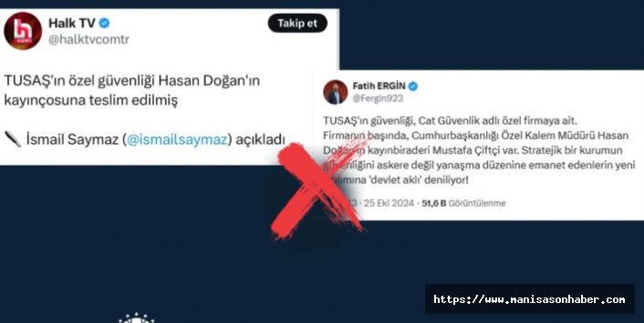 TUSAŞ'ın güvenliği ile ilgili iddialara Dezenformasyon açıklaması