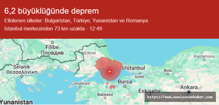 İstanbul'da 6.2 Büyüklüğünde Deprem: Çevre İllerde de Hissedildi
