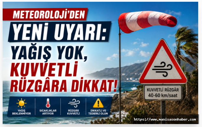 Meteoroloji'den Yeni Uyarı: Yağış Yok, Kuvvetli Rüzgâra Dikkat!