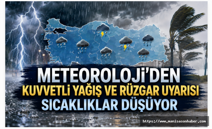 Meteoroloji’den kuvvetli yağış ve rüzgar uyarısı: Sıcaklıklar düşüyor