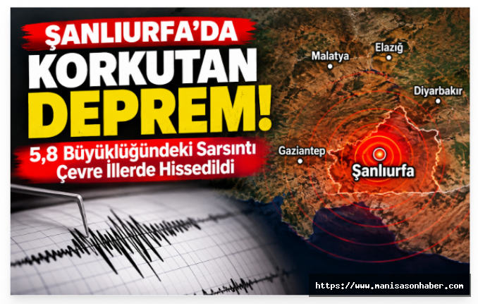 Şanlıurfa’da Korkutan Deprem: 5,8 Büyüklüğündeki Sarsıntı Çevre İllerde Hissedildi