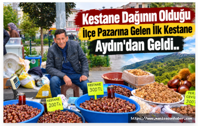 Kestane Dağının Olduğu İlçe Pazarına Gelen İlk Kestane Aydın'dan Geldi