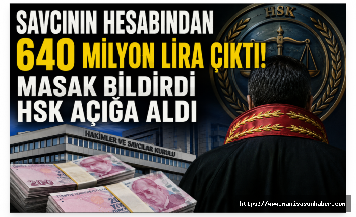 Savcının hesabından 640 milyon lira çıktı! MASAK bildirdi HSK açığa aldı
