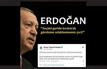 Erdoğan'dan gündeme dair paylaşım
