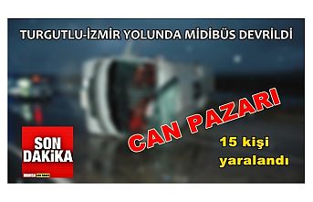 Midibüs devrildi 15 kişi yaralandı