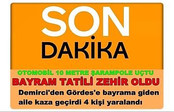 Bayrama gidiyorlardı şarampole uçtular 4 kişi yaralı