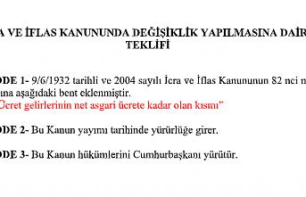 Teklif yasalaşırsa asgari ücretlinin maaşına haciz konulamayacak