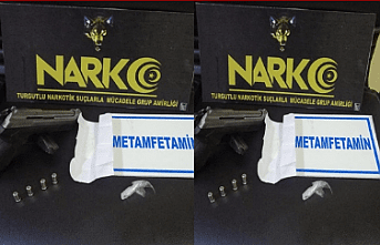 Metamfetamin ve kurusıkı tabanca ele geçirildi