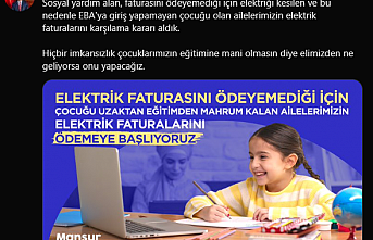 Mansur Yavaş: ''Elektriği kesilen ve EBA'ya giriş yapamayanların faturasını ödeyeceğiz''