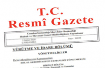 Bugün yayımlanan Resmi Gazete