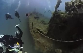 Saros'ta batık gemi görüntülendi
