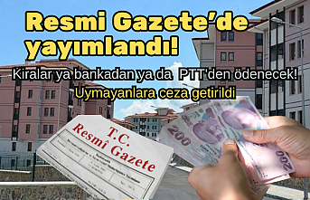 Resmi Gazete'de yayımlandı! Kiralar ya bankadan ya da PTT'den ödenecek! Uymayanlara ceza getirildi