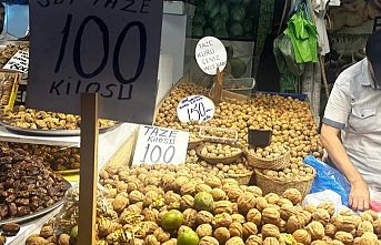 Yeni mahsul taze cevizler tezgaha çıktı