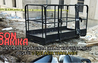 SON DAKİKA! Hastane inşaatında halat kopunca vinç düştü! 2 işçi ağır yaralandı