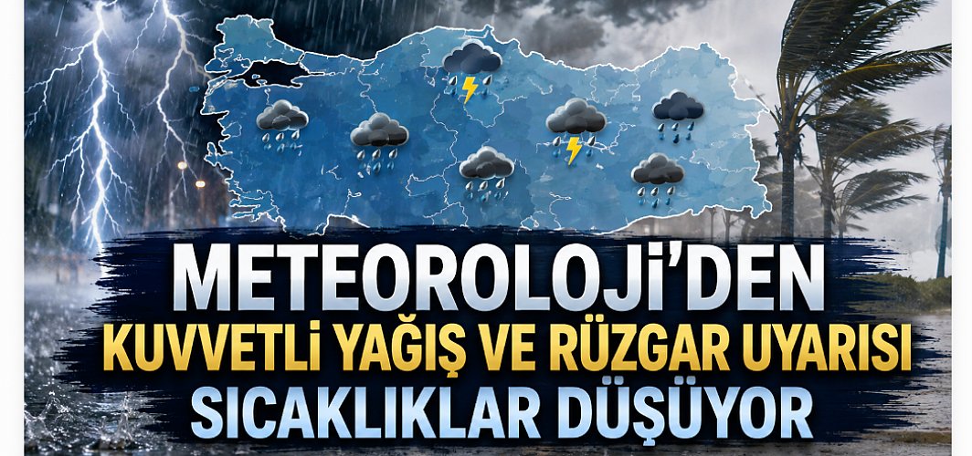 Meteoroloji’den kuvvetli yağış ve rüzgar uyarısı: Sıcaklıklar düşüyor
