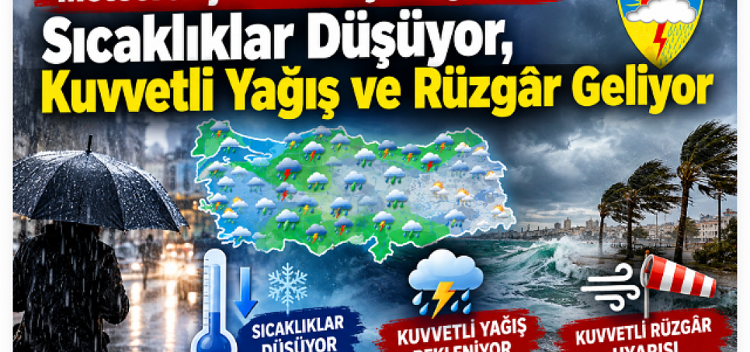 Meteoroloji’den 28 Eylül Uyarısı: Sıcaklıklar Düşüyor, Kuvvetli Yağış ve Rüzgâr Geliyor
