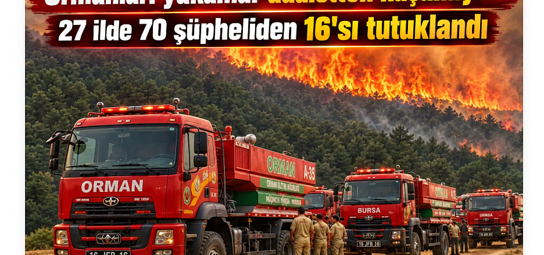 Ormanları yakanlar adaletten kaçamıyor! 27 ilde 70 şüpheliden 16'sı tutuklandı