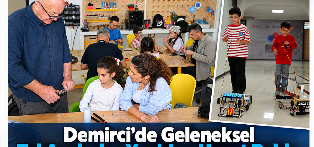 Demirci’de Geleneksel Tel Arabalar Yeniden Hayat Buldu: Çocuklar Kendi Oyuncaklarını Yaptı