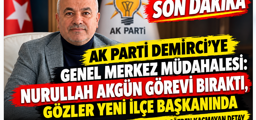 AK Parti Demirci’ye Genel Merkez Müdahalesi: Nurullah Akgün Görevi Bıraktı, Gözler Yeni İlçe Başkanında