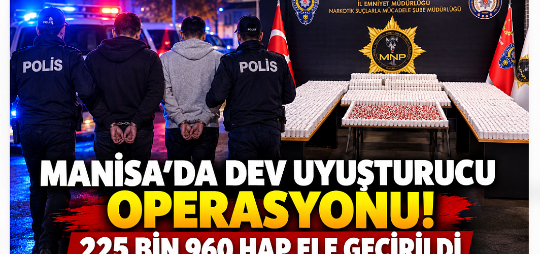 Manisa’da Dev Uyuşturucu Operasyonu! 225 Bin 960 Sentetik Hap Ele Geçirildi