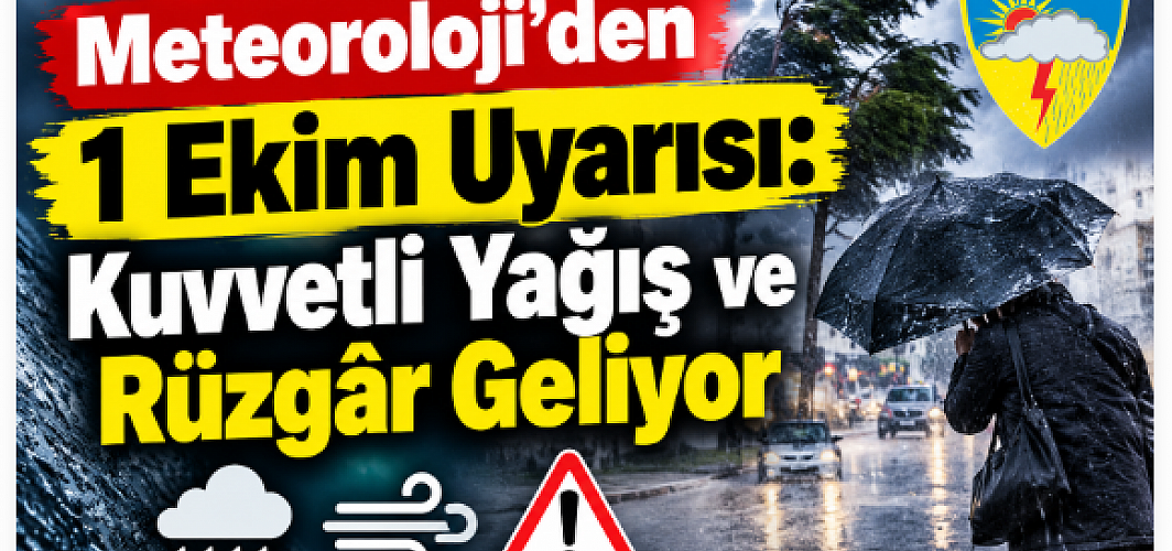 Meteoroloji’den 1 Ekim Uyarısı: Kuvvetli Yağış ve Rüzgâr Geliyor
