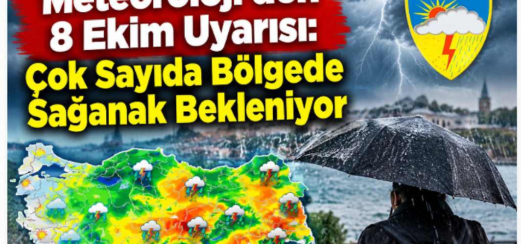 Meteoroloji’den 8 Ekim Uyarısı: Çok Sayıda Bölgede Sağanak Bekleniyor