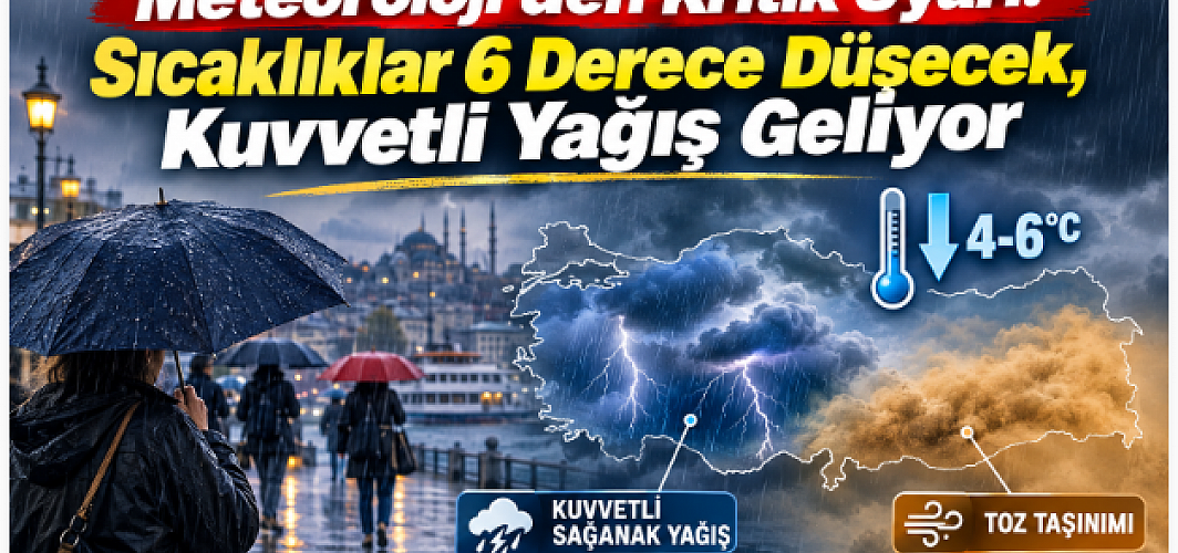 Meteoroloji’den Kritik Uyarı! Sıcaklıklar 6 Derece Düşecek, Kuvvetli Yağış Geliyor