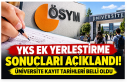 2026-YKS ek yerleştirme sonuçları belli oldu