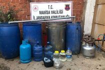 Bidonlarda kaçak içki yakalandı