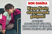 SON DAKİKA! Kayıp Narin olayında şok gelişme! Amcanın aracındaki kusmuk, kan dokusu ve idrarın DNA'sı Narin'e ait çıktı
