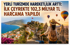 Yerli Turizmde Hareketlilik Arttı: İlk Çeyrekte 102,3 Milyar TL Harcama Yapıldı
