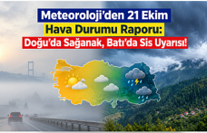 Meteoroloji’den 21 Ekim Hava Durumu Raporu: Doğu’da Sağanak, Batı’da Sis Uyarısı!