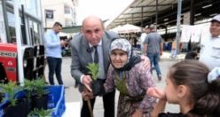 Büyükşehir Anneler Günü’nde çiçek dağıttı