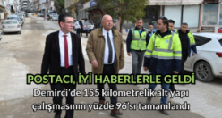 Demirci’de 155 kilometrelik alt yapı çalışmasının yüzde 96’sı tamamlandı