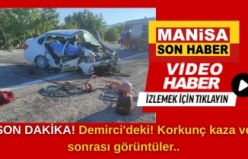 HABER GÜCELLENDİ..KAZA ANI KAMERA GÖRÜNTÜLERİ.. SON DAKİKA! Demirci'deki! Korkunç kaza ve sonrası görüntüler..