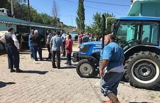 Demirci Mezbahasında sıra kavgası çıktı polis...