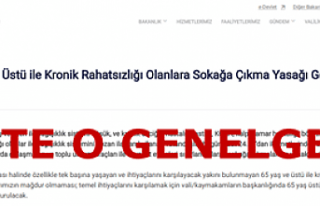 65 Yaş ve Üstü ile Kronik Rahatsızlığı Olanlara...
