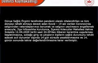 Demirci'de Koronavirüs yüzünden bir mahalleye...