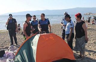 Bursa Gemlik kıyılarında çadır operasyonu!