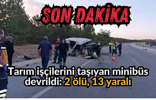 Tarım işçilerini taşıyan minibüs devrildi: 2...