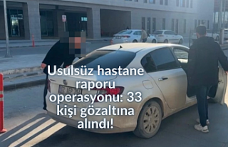 Usulsüz hastane raporu operasyonu: 33 kişi gözaltına...