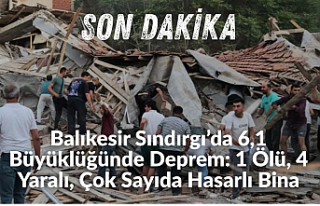 Balıkesir Sındırgı’da 6,1 Büyüklüğünde...