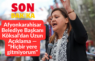 SON DAKİKA! Afyonkarahisar Belediye Başkanı Köksal'dan...